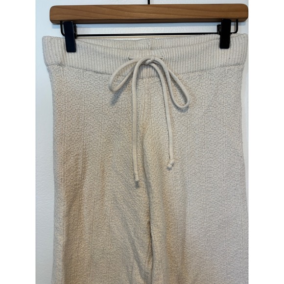 Bohme Cream Textured Knit Wide Leg Lounge Pants Womens Size S - Picture 5 of 5